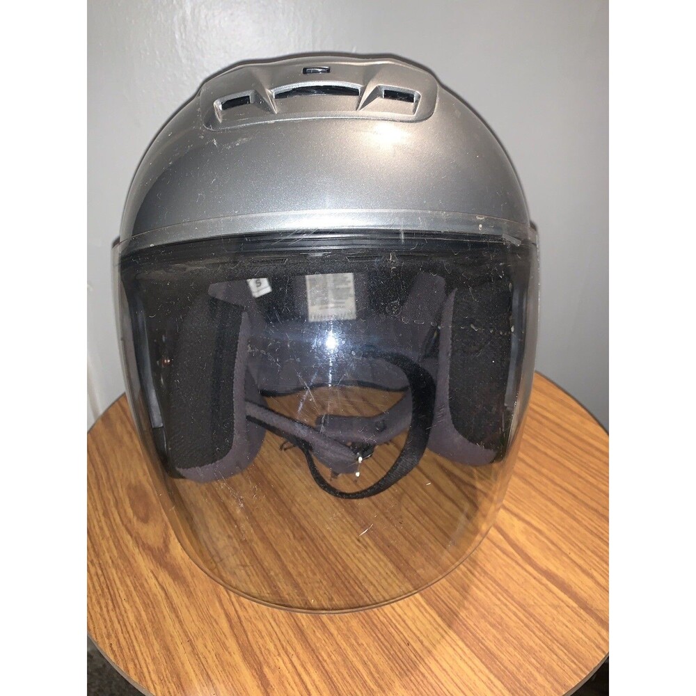 Silver Sz S DOT Motorcycle Helmet With Visor
